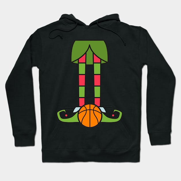 Basketball Christmas Elf Xmas Gift Hoodie by RJCatch